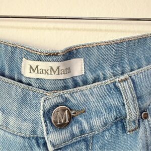 Max Mara Logo Patch Straight Fit Jeans light wash
